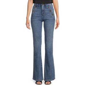 Karl Lagerfeld Flare Leg Stretch Denim Sailor Jeans Size 14